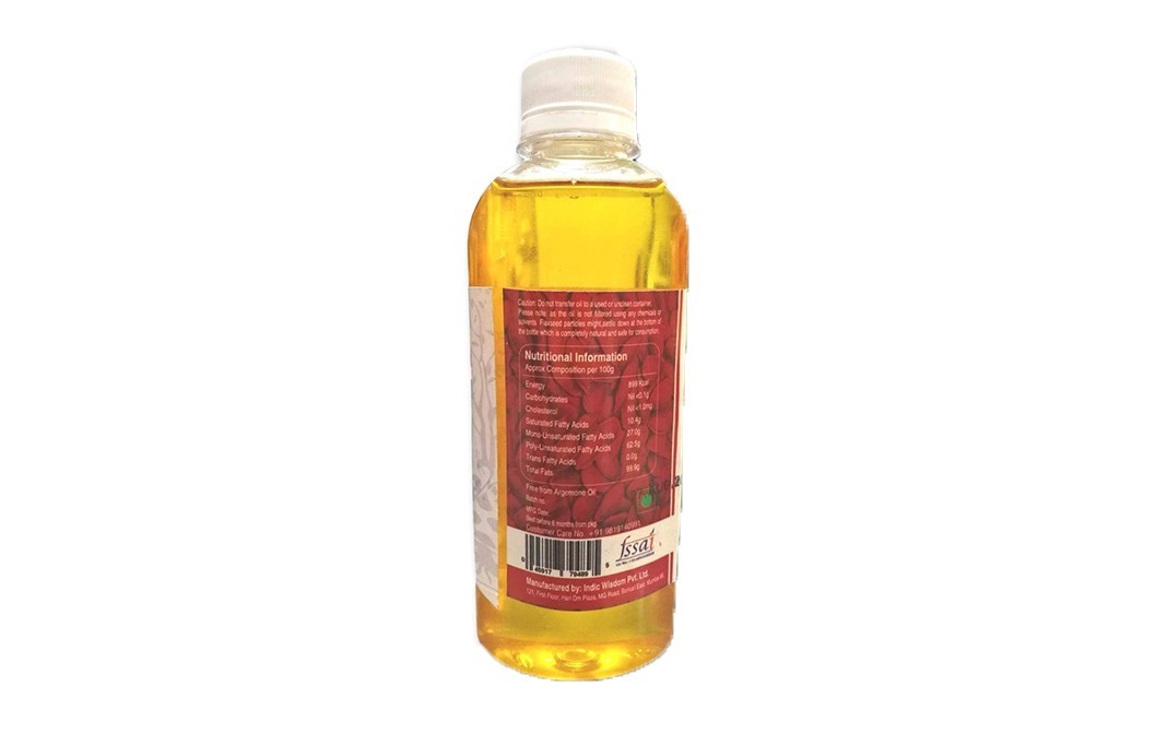 Indic Wisdom Edible Flaxseed Oil Virgin & Cold Pressed   Plastic Bottle  200 millilitre